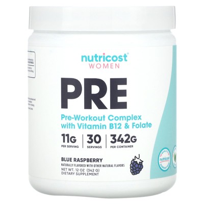 Nutricost Women, Pre-Workout Complex With Vitamin B12 & Folate, Blue Raspberry, 12 oz (342 g)