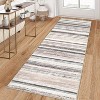 Modern Runner Rug, Washable Striped Accent Carpet Non-Slip Low Pile Stain-Resistant Mat for Hallway Kitchen Laundry - 2 of 4
