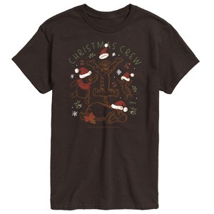 Men's - Winnie the Pooh - Tigger, Pooh, Eeyore, & Piglet Christmas Crew Short Sleeve Graphic T-Shirt - 1 of 4