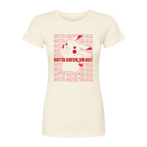 Women's - Pokémon - Catch em All Thank You Fitted Graphic T-Shirt - 1 of 3