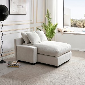 48.8" Daybed Sleeper Sofa with Square Arms, Solid Wood Frame and Plush Polyester Cushion - 1 of 4