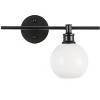 Elegant Lighting Collier 1 light Black and Frosted white glass right Wall sconce - 2 of 4