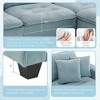 Modern L-Shaped Convertible Sofa: Reversible 4-Seat Suede Velvet Sleeper with Ottoman & Free Pillows - Perfect for Living Room, Apartment, Office - 3 of 4