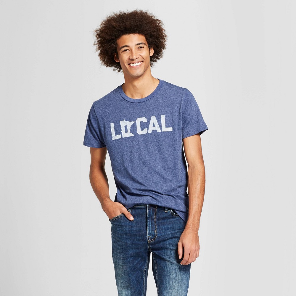 Men's Minnesota Local Short Sleeve Crew Neck Graphic T-Shirt - Awake - Navy XL, Men's, Size: XL, Blue was $14.99 now $4.48 (70.0% off)