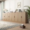 36"x124"x16" Wood Grain Buffet Cabinet, Storage Organizer with Adjustable Shelves and Rattan Doors for Kitchen Bedroom Living/Dinning Room - 2 of 4