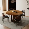 Luck Live Modern 59" Round Dining Table, Wood Veneer Starburst Top, Contemporary Pedestal Base Dining Room Table - 4 of 4