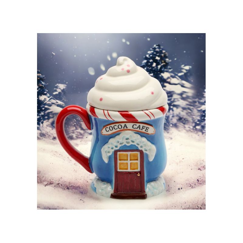 Kevins Gift Shoppe Ceramic Christmas Santas Village Covered Mug, 3 of 4