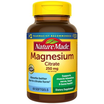 Nature Made Magnesium Citrate 250 mg Softgels - 60ct