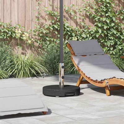 vidaXL Wheeled Umbrella Base with Handle Grey Granite 64 lbs Round