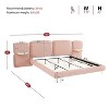 Christopher Knight Home Lindis Modern Upholstered Bed with 2 Built-in Shelves - 3 of 4