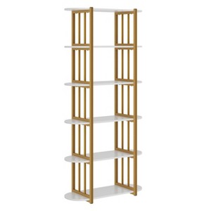 Jojoka  6 Tier Book Shelf, Modern Tall Bookshelf, Industrial Bookcase Corner Storage Organizer, Free Standing Storage Shelving - 1 of 4