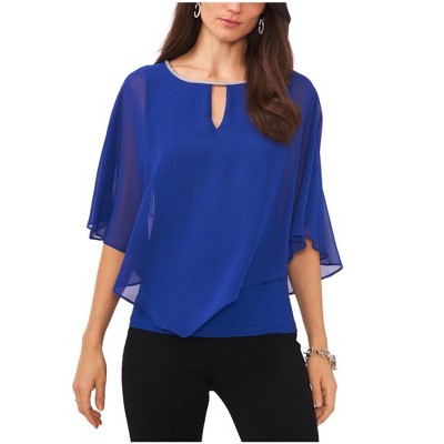 MSK Womens Embellished Collar Knit Blouse
