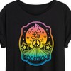 Women's - Peanuts - Woodstock Rainbow Psychdelic Peace Oversized Graphic T-Shirt - image 2 of 4