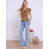 INSPIRE CHIC Women's Polka Dots Tie V Neck Flutter Cap Sleeve Blouse - 2 of 4