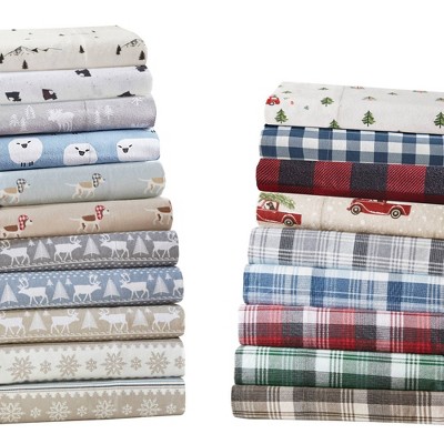 Blue Sheep Queen Cotton Flannel Sheet Set