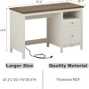 Farmhouse Writing Desk with Charging Station and Storage Drawers for Home Office 47in-3irtyhousy - 4 of 4