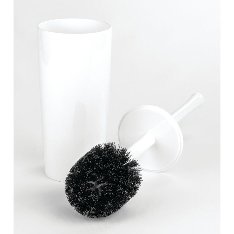 mDesign Slim Modern Compact Plastic Toilet Bowl Brush and Holder, 5 of 7