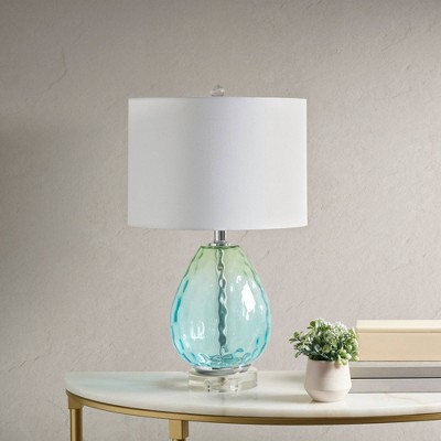 Borel Ombre Glass Table Lamp with White Drum Shade