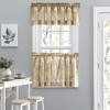 Ellis Curtain Lexington Leaf Pattern on Colored Ground Curtain Tiers Tan - 2 of 4