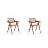 Set of 2 Hamlet Dining Arm Chairs Natural - Manhattan Comfort: Mid-Century Modern, Ash Wood Base, Rattan Backrest - 2 of 4
