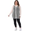 Agnes Orinda Women's Plus Size Mesh Sheer Long Sleeve Button Down See Through Shirts - 3 of 4
