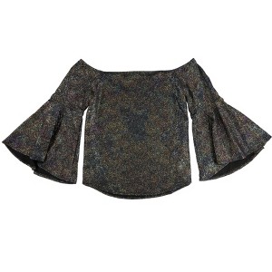 bar III Womens Foil Shimmer Off the Shoulder Blouse - 1 of 2