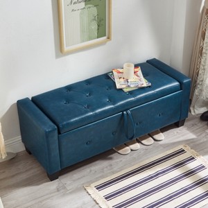 Ottoman with Storage, Upholstered Tufted Bench with Safety Hinge, Entryway Bench with Seating for Bedroom - 1 of 4