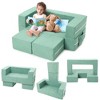3pcs Kids Couch Toddler Couch, Modular Kids Play Couch for Playroom Convertible Sofa Foam Play Couch, Removable Cover - 2 of 4