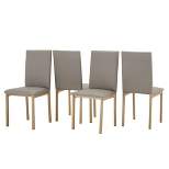 Set of 4 Devoe Metal Upholstered Dining Chairs - Inspire Q