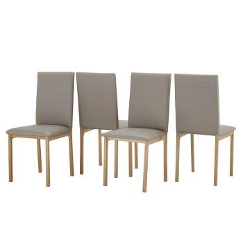 Set of 4 Devoe Metal Upholstered Dining Chairs - Inspire Q