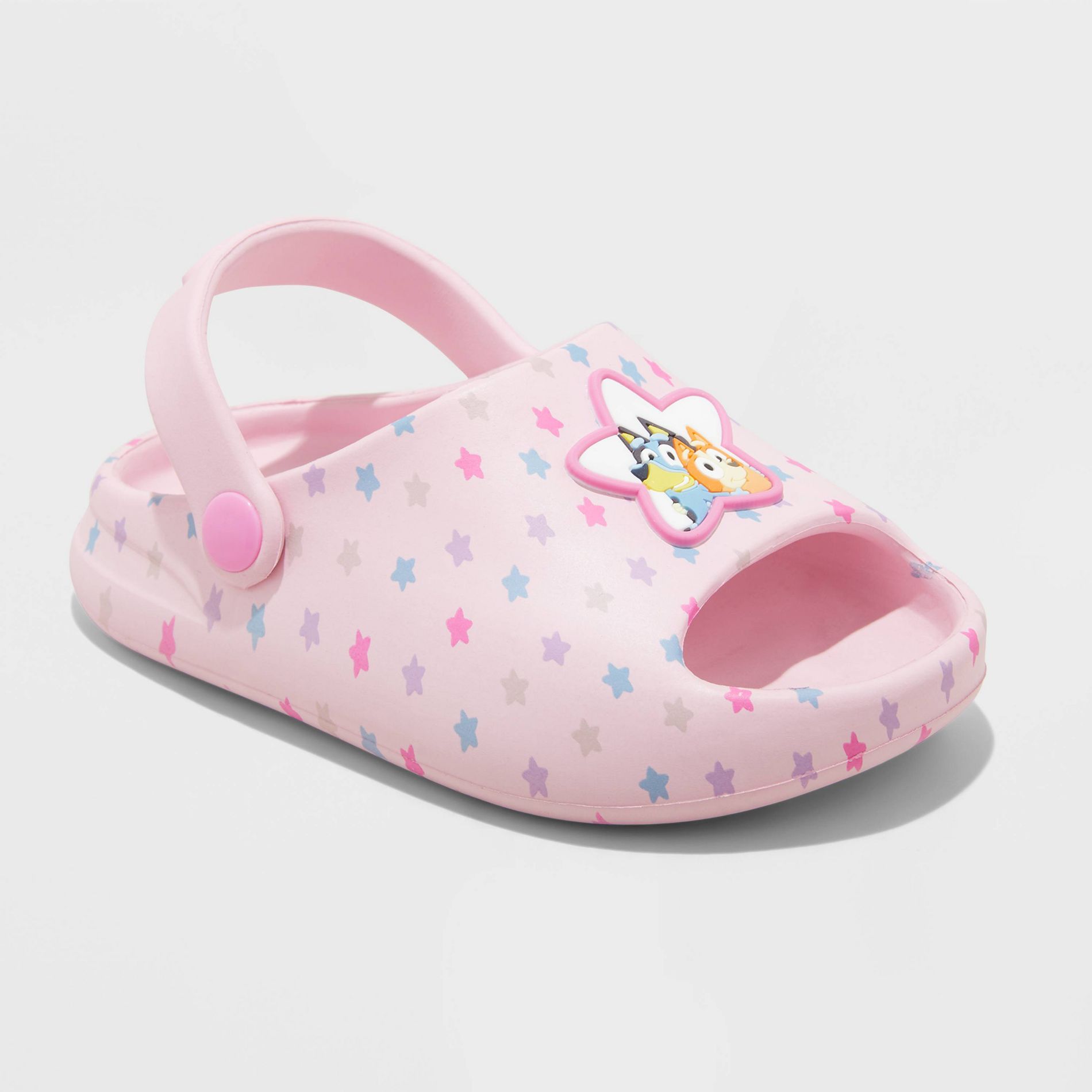 Toddler Girls' Bluey Comfort Sandals - Pink 10T: Slip-On EVA Slides with Heel Strap