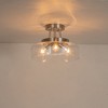 C Cattleya 3-Light Satin Nickel Semi Flush Mount with Glass Shade - 3 of 4