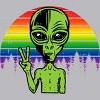 Adult Design By Humans Alien Peace Pride Retro Stripes By Tomoken Tank Top - 2 of 2