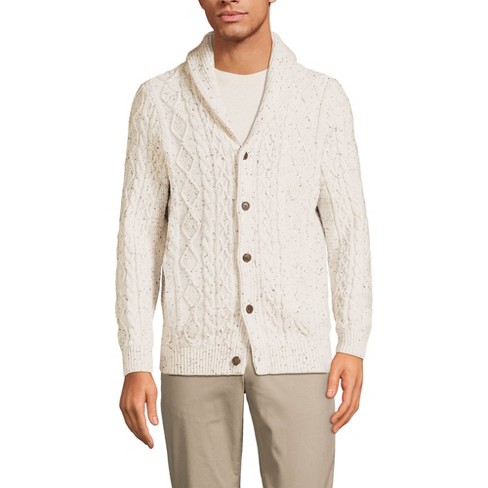 Lands End Men s Cotton Blend Cable Shawl Cardigan Sweater Target