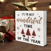 Indoor Christmas Decorations, It's the Most Wonderful Time of the Year Wooden Sign Home Decor - 2 of 4