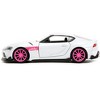 2020 Toyota Supra White Metallic with Pink Wheels "Pink Slips" Series 1/32 Diecast Model Car by Jada - 3 of 4