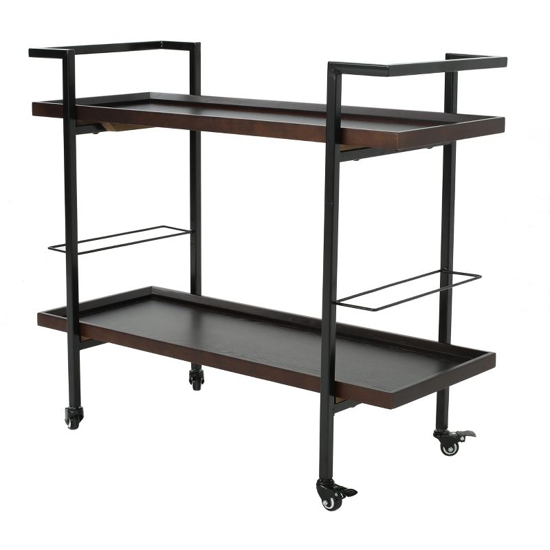 Gerard Industrial Wooden Bar Cart - Christopher Knight Home, 1 of 10
