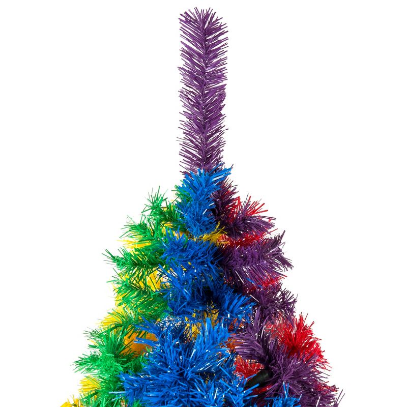 Best Choice Products 7ft Artificial Colorful Rainbow Christmas Tree, Full Fir Holiday Decor w/ 1,213 Tips, Metal Stand, 6 of 9
