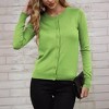 Clearlove Womens Lightweight Button Down Cardigans Open Front Long Sleeve Casual Crew Neck Soft Knit Sweater Tops - 3 of 4