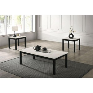 Sapphtopaz Modern Coffee Table with 2 End Tables Living Room Table Set Durable Center Table for Living Room,3pcs - 1 of 4