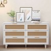 51.18" White 6-Drawer Rattan Storage Cabinet for Bedroom & Living Room - 4 of 4
