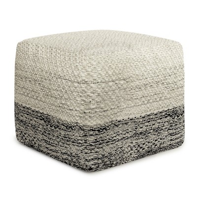 NicBex Modern Square Woven Pouf Ottoman Soft and Comfortable utdoor/Indoor Footstool for Living Room, Bedroom,  Grey/White