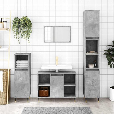 CLIHOME 31.5x13.0x23.6 in. Bathroom Sink Cabinet, Engineered Wood Storage Cabinet With Metal Legs