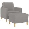 vidaXL Couch Living Room Single Sofa Chair with Footstool Light Gray Fabric - 2 of 4