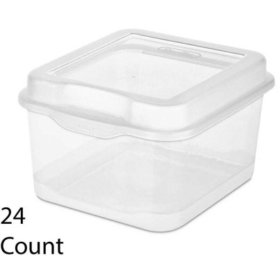 24 Pack Sterilite 18038612 Plastic FlipTop Latching Storage Box Container Clear