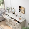MOEPISY Vintage White Sideboard with Two Drawers and Four Doors, Vintage White - 4 of 4
