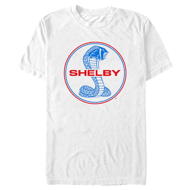Men's Shelby Cobra Red and Blue Stamp T-Shirt, 1 of 6