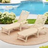 Chaise Lounge Chair with Table, 2-Piece, Outdoor Pool Lounge Chairs with Adjustable Backrest, Resin Patio Lounge Chairs with Wheels for Outside - 2 of 4