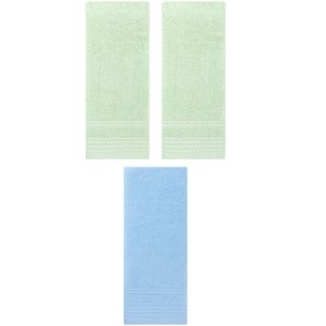 REGALWOVEN 3 Pack Solid Striped Soft Absorbent Bathroom Hand Towels for Hand, Face 14" x 30" - 1 of 4