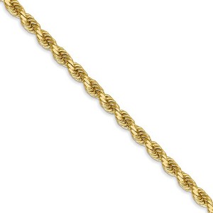 Black Bow Jewelry 3.5mm, 14k Yellow Gold, Diamond Cut Solid  Rope Chain Necklace - 1 of 4